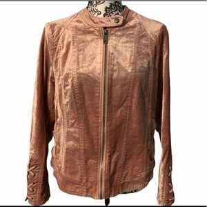 TORRID Rose Gold Lattice Velvet Moto Jacket